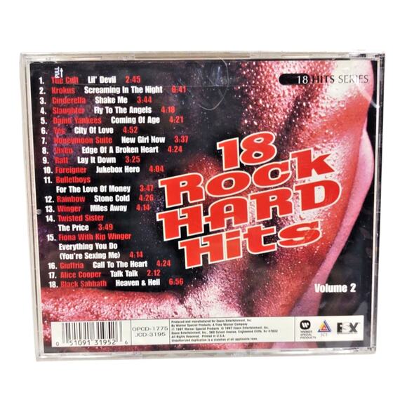 18 Rock Hard Hits, Vol. 2 by Various Artists (CD, Warner Music) Sealed NOS - Picture 2 of 6